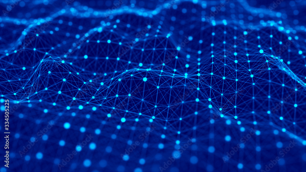 Network connection structure. Technology wave background. Big data digital background. 3d rendering. Network connection structure. Technology wave background. Big data digital background. 3d rendering.