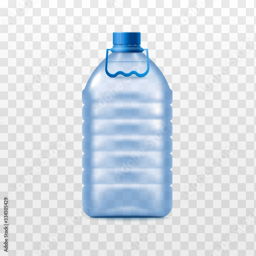 Template of plastic bottle water container realistic vector illustration isolated.