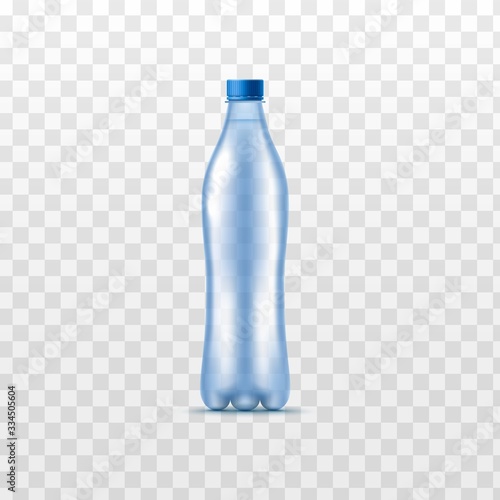 Realistic water bottle mockup isolated on transparent background photo
