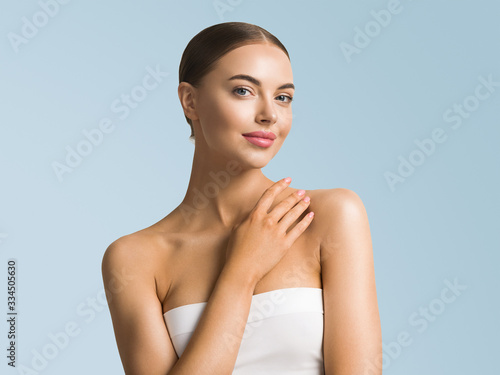Beauty woman face healthy skin fashion natural makeup