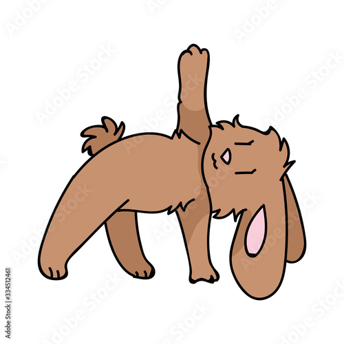 Cute hand drawn bunny doing yoga vector clipart. Adorable animal for meditation and zen mind graphic. Relaxation and physical fitness for children EPS 10 illustration. 