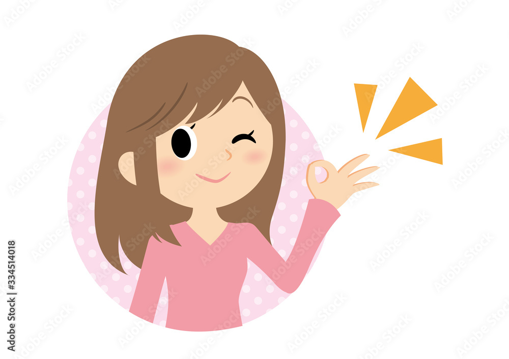 女性の表情　OK