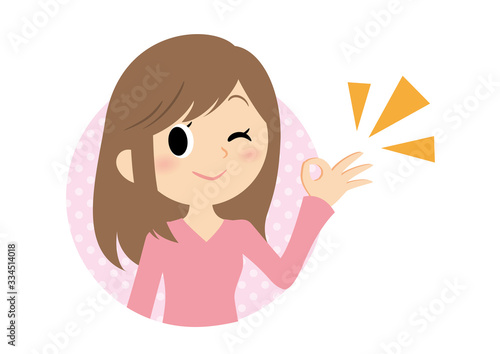 女性の表情　OK