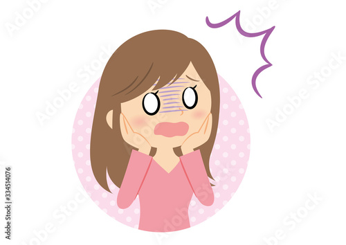 女性の表情　ショック