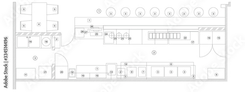 Standard furniture symbols used in architecture plans