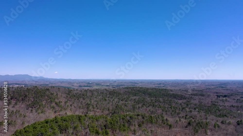 Blue Sky aerial at Paris Mountain Near Greenville SC and the Blue Ridge Mountains