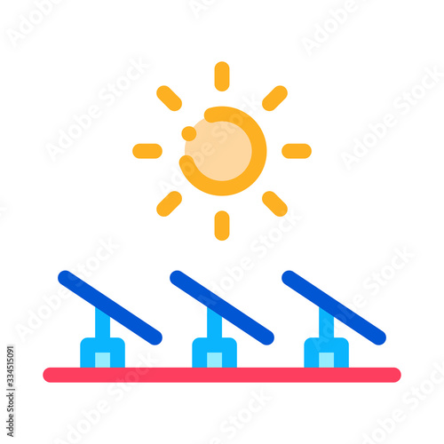 several solar panels icon vector. several solar panels sign. color contour symbol illustration