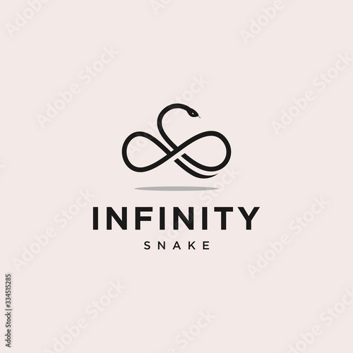 Infinity snake logo design vector illustration