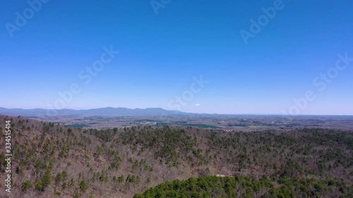 Blue Sky aerial at Paris Mountain Near Greenville SC and the Blue Ridge Mountains