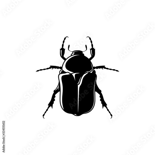 Bug black on white background vector illustration