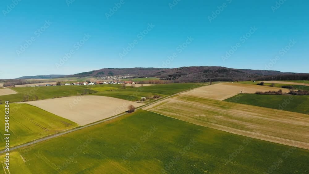 bamberg, germany drone shot of fields and rural area bamberg, germany drone shot of fields and rural area