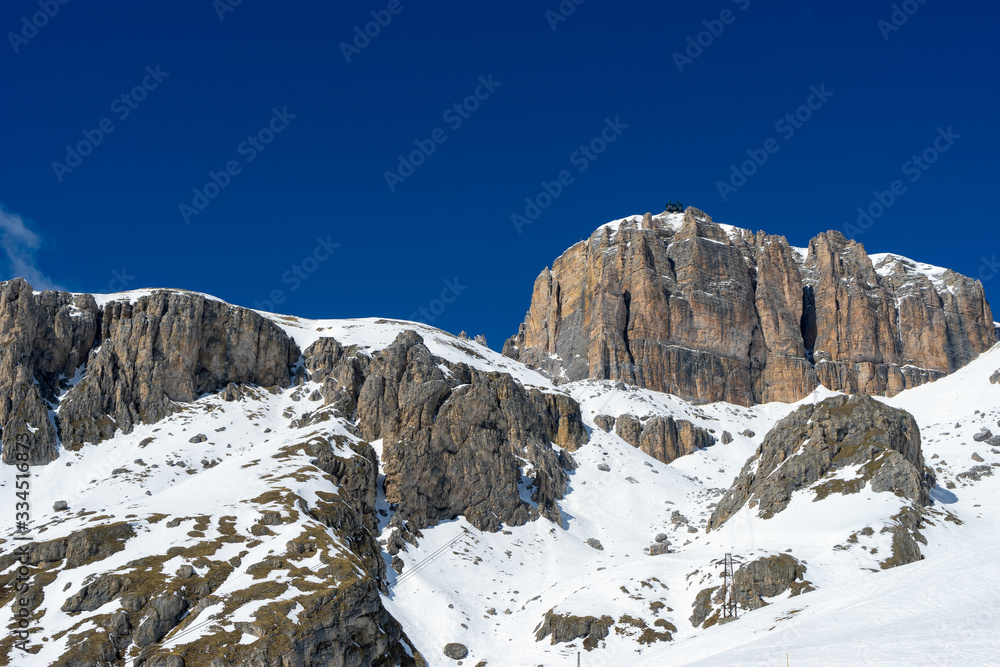 View of the Dolomites from the Pordoi Pass