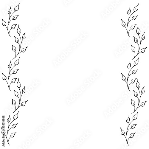 Frame of twigs. Vector illustration. Card