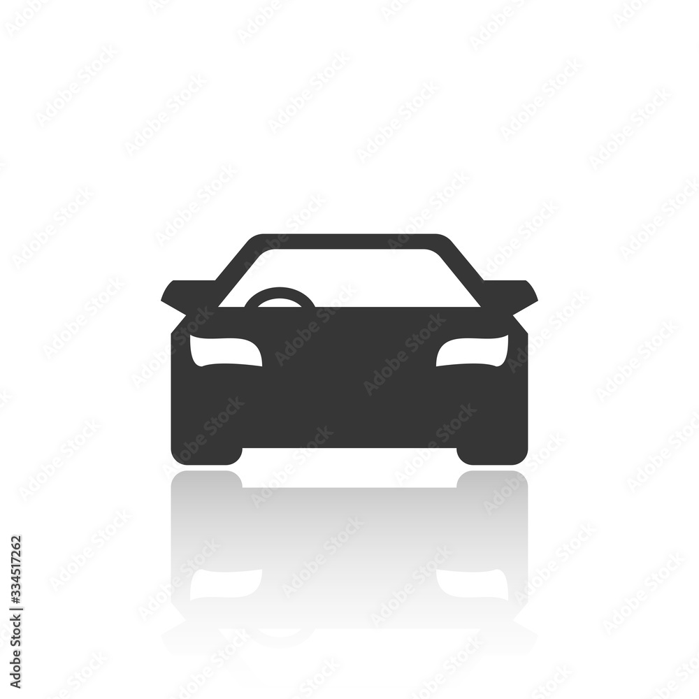 solid icons for car front and shadow,vector illustrations