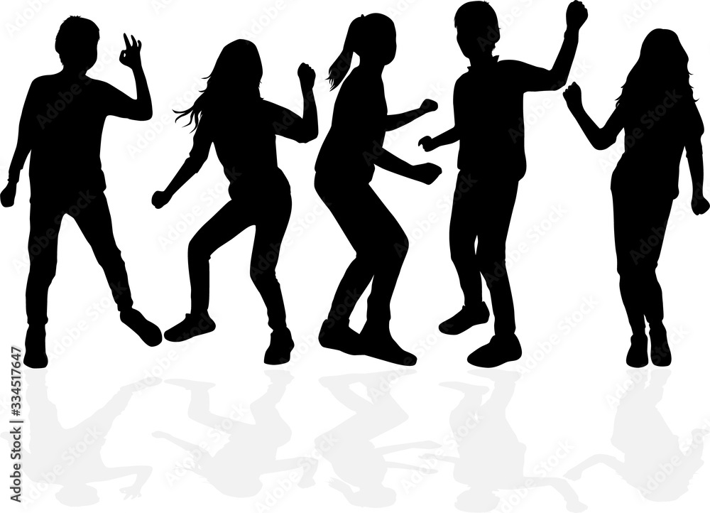 Fototapeta premium Children silhouettes. Vector work.