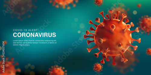 3D Illustration of coronavirus cell background template vector. photo