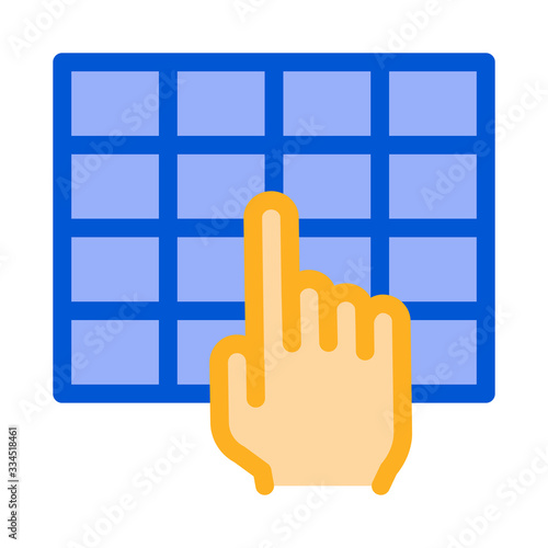 touch panel control icon vector. touch panel control sign. color contour symbol illustration