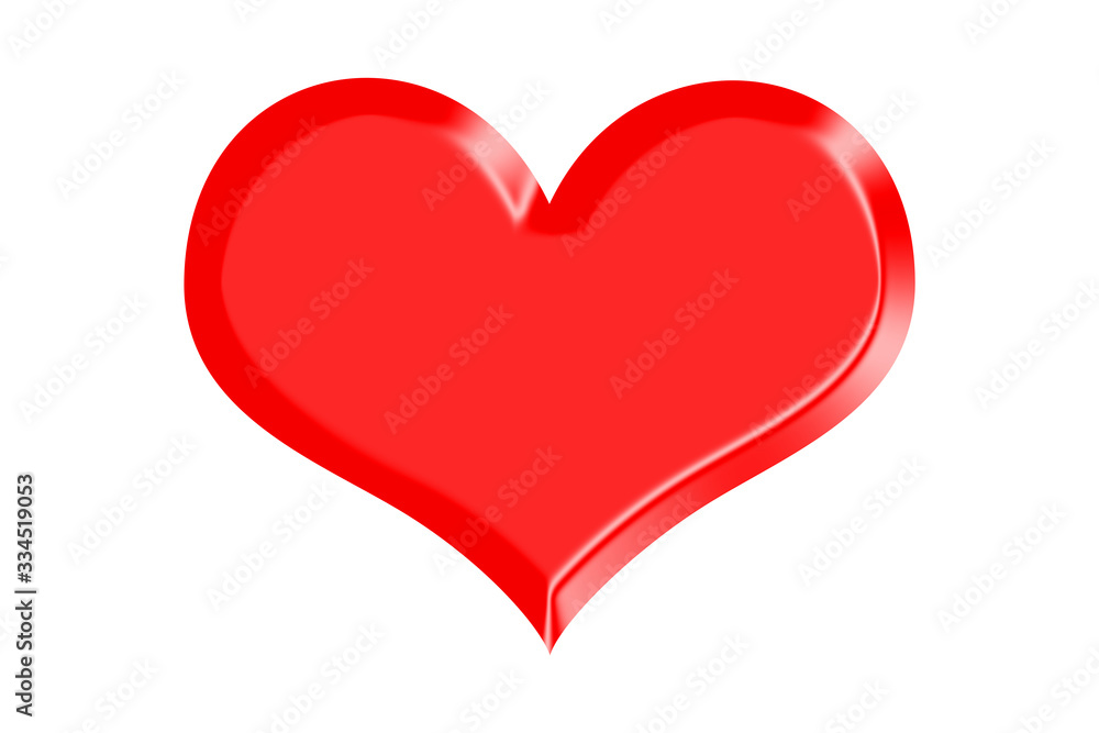 Red heart ilustration - white background