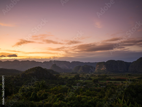 Sunset in the valley of Vinales  Cuba