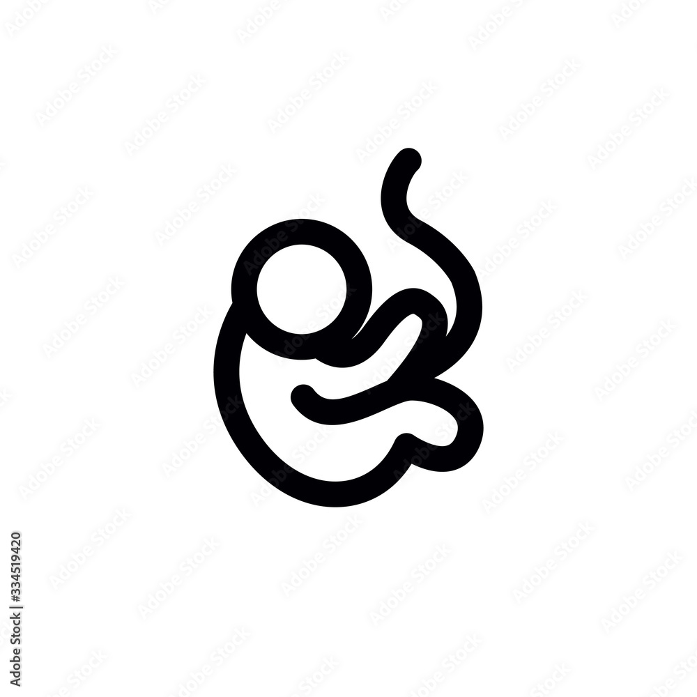 fetus line icon, vector illustration fetus line icon, vector illustration