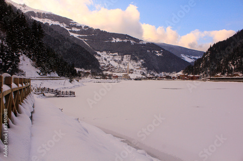 winter landscape in uzungol from turkey