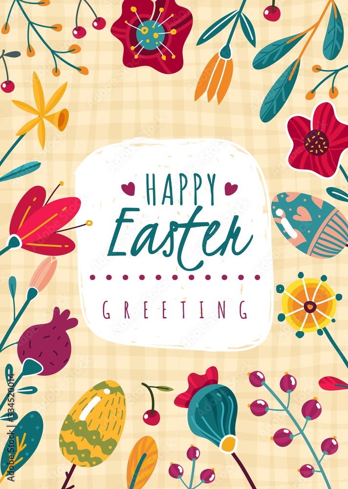Fototapeta premium Vertical spring easter poster