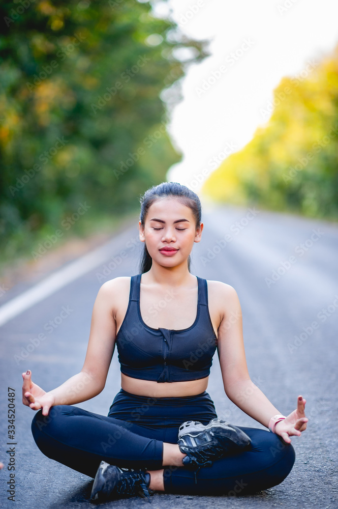 Women exercise happily for good health. Exercise concept Women exercise happily for good health. Exercise concept