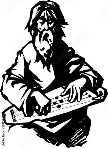 old epic singer with a long beard old man