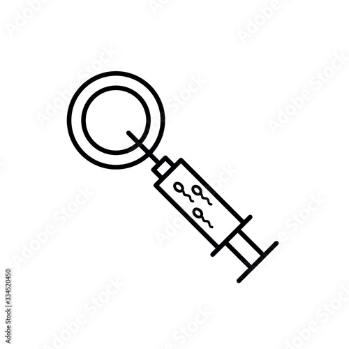 artificial insemination line icon, vector illustration
