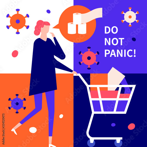 Do not panic - flat design style illustration