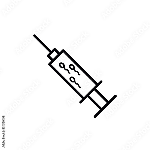 artificial insemination line icon, vector illustration