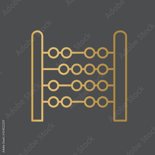 golden abacus icon- vector illustration