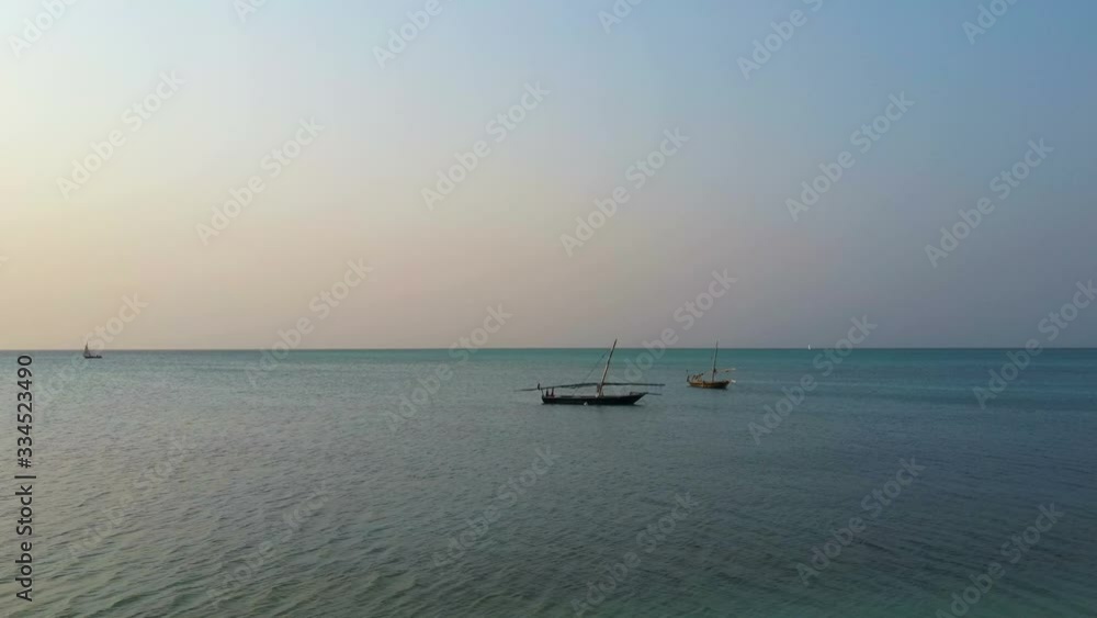 Drone view of fishing boats Zanzibar Drone view of fishing boats Zanzibar