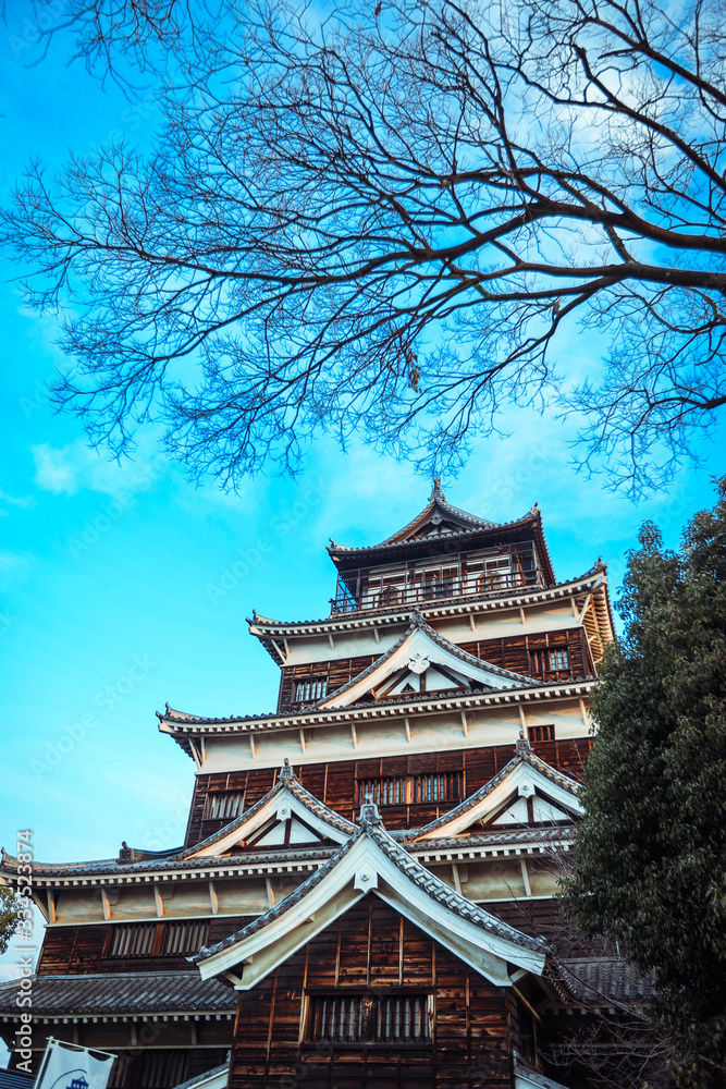 Black Carp Castle in Hiroshima, Japan Black Carp Castle in Hiroshima, Japan