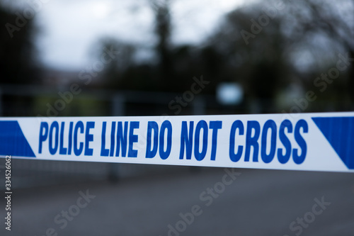 UK police tape marking a crime scene