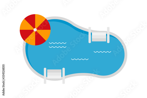 Colorful swimming pool icon isolated on white. Vector illustration