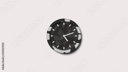 Gray color army clock icon,White background army gray clock icon,3d clock icon