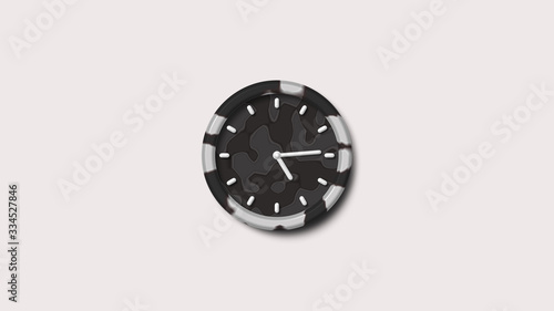 Gray color army clock icon,White background army gray clock icon,3d clock icon