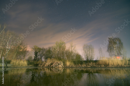 stars and moon over the river