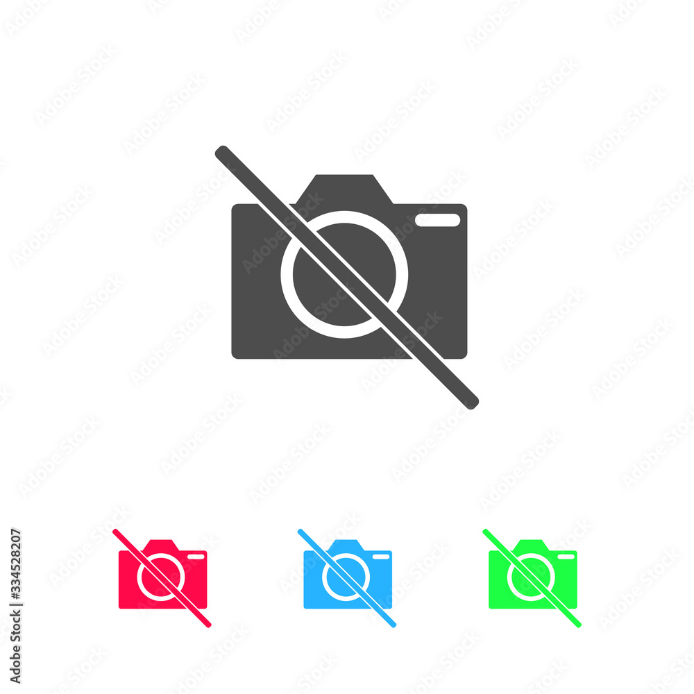 No photo camera icon flat.