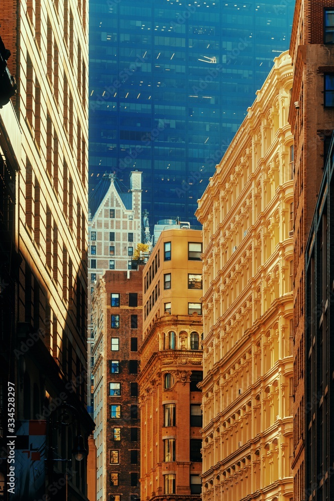 New York City street sunset