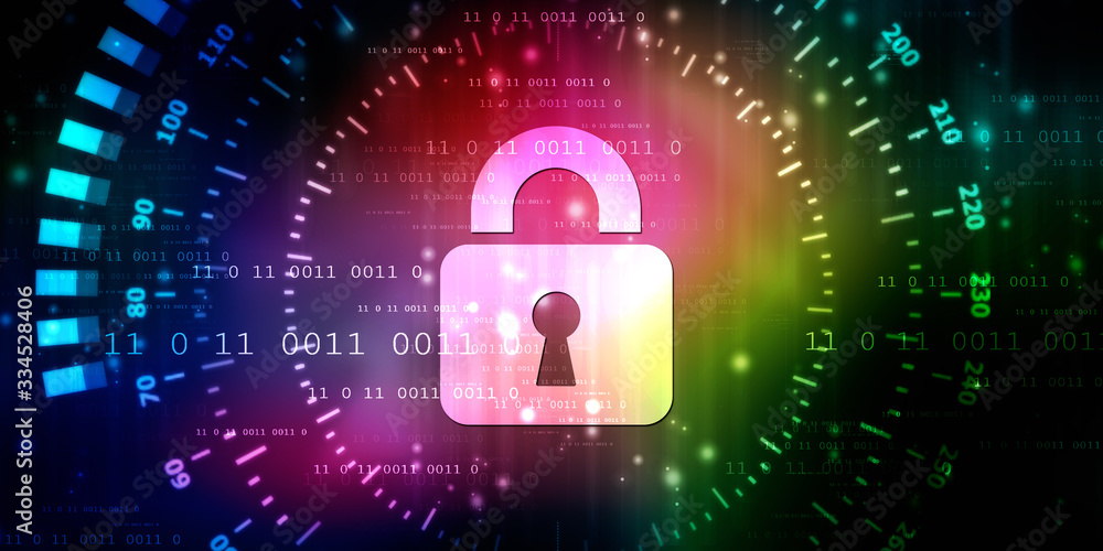 2d illustration Safety concept: Closed Padlock on digital background 2d illustration Safety concept: Closed Padlock on digital background