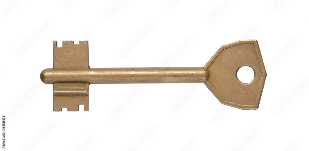 Old key on a white background. Old key on a white background.