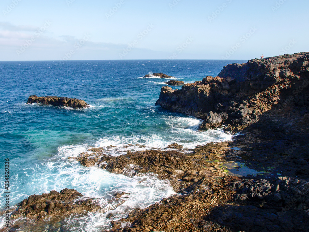 rocky coast in the area of Charco de Palo