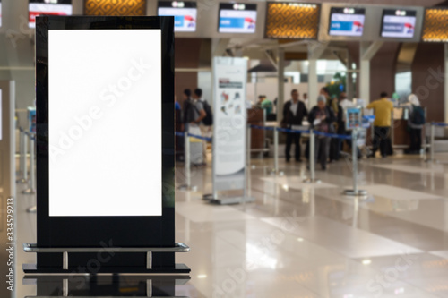 blank advertising billboard at airport background large LCD advertisement