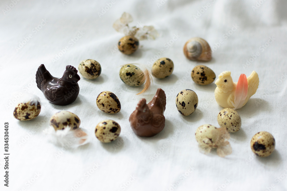 Mini Chocolate chickens and eggs. Mini Chocolate chickens and eggs.