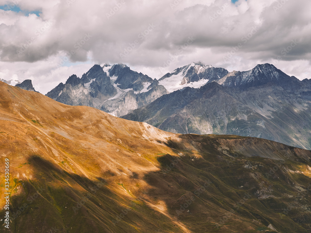 Amazing Georgian mountain landscape in Svaneti region, Caucasus mountains