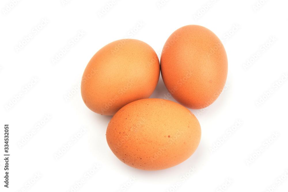 Brown chicken eggs, isolated on white background. Brown chicken eggs, isolated on white background.