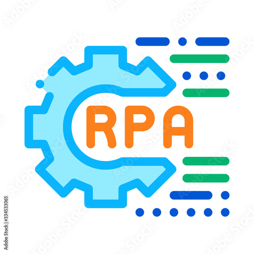 rpa settings icon vector. rpa settings sign. color contour symbol illustration