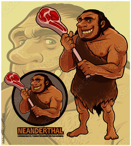 Neanderthal mascot design and character